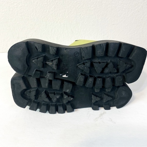 ASOS Design Type Premium Leather Lime Green Flatform Mules Size 8 - Picture 10 of 11